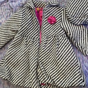 Toddler girls size 2t pea coat and hat